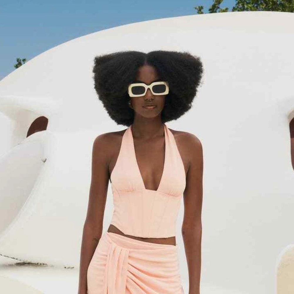 Zara Light Pink Halter Corset Top